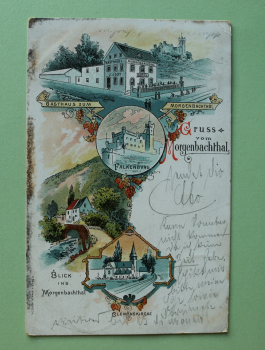 Postcard Litho PC Morgenbachthal 1904 Falkenburg Town architecture Rheinland Pfalz